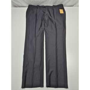 Galante Dress Pants Mens 50x36 Gray Wool Flat Front Straight Italy Unhemmed NWT